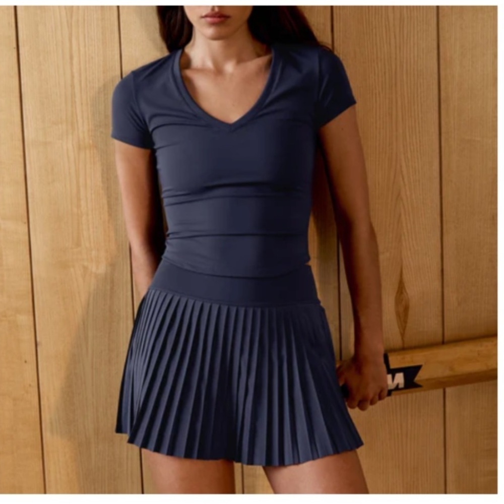 Adanola Charcoal Pleated Mini Skort 12/14 Athletic Dark Gray Skirt